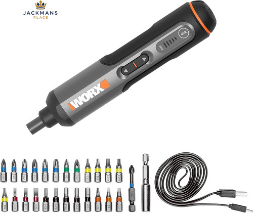 WORX WX240 3.6V (4V MAX) Mini Electric Screwdriver with 3-Gear Torque, 5Nm...