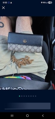 Gucci GG Marmont bi-color wallet on chain