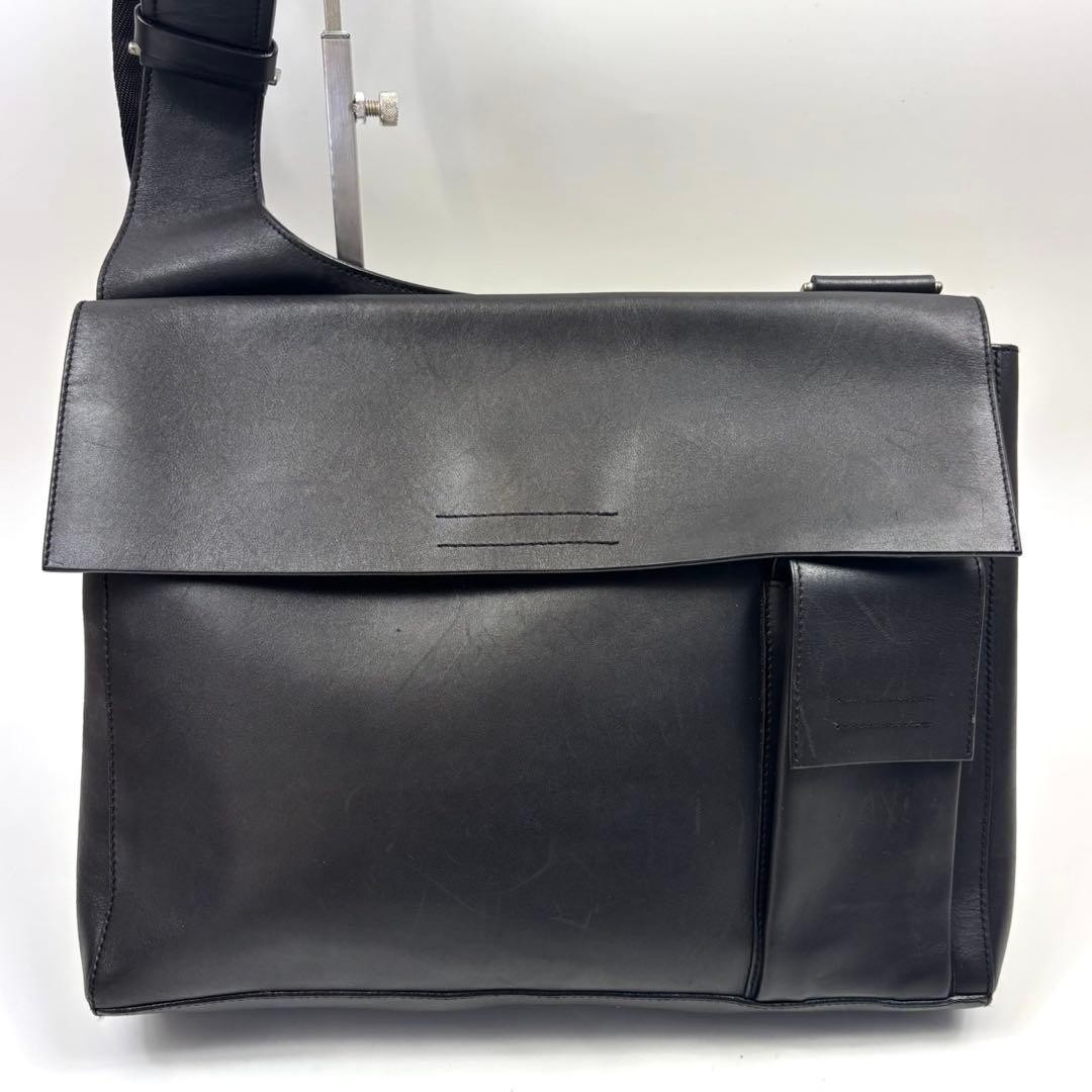 1999 PRADA Leather Shoulder Bag Black thumbnail 2