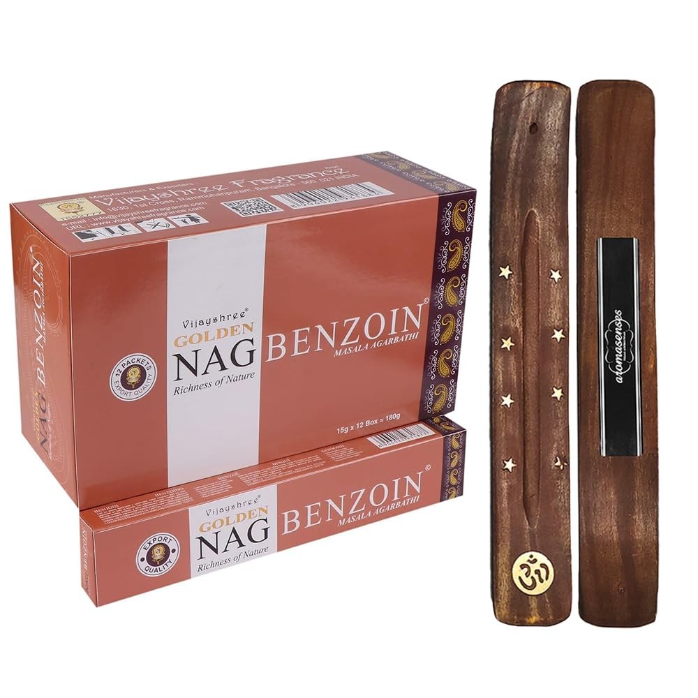Incenso Golden Nag Benzoin Vijayshree - 12 Confezioni Risparmio 180g