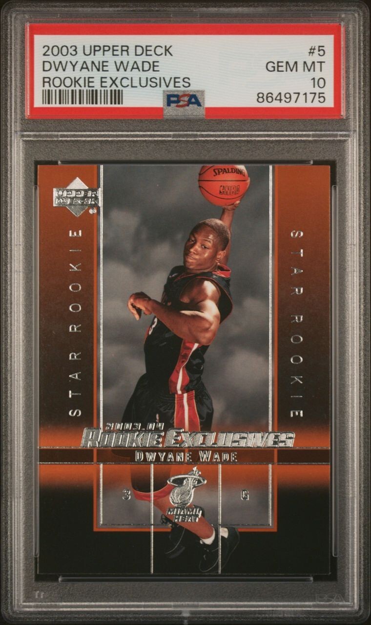 2003-04 Upper Deck Rookie Exclusives 🏀 Dwyane Wade RC #5 PSA 10 💎 GEM MT *7175