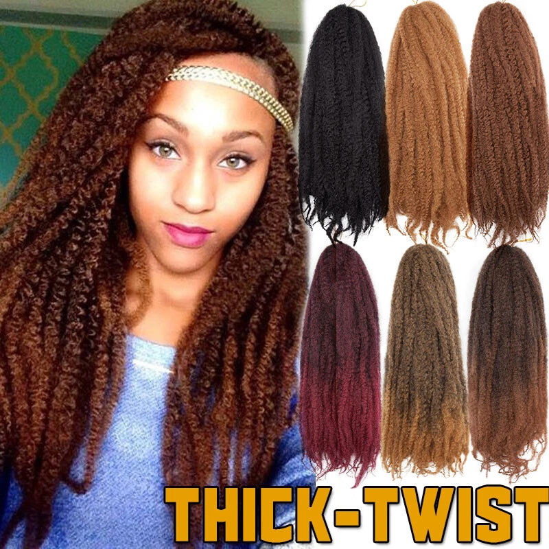 Soft Natural 18" Long Kinky Marley Braid Cuban Twist Braiding Hair Extension - Image 2 of 4