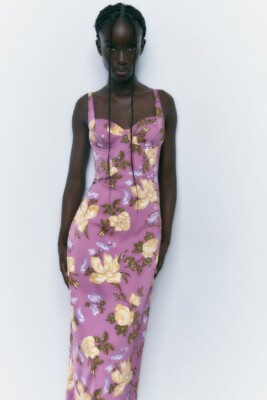 【ZARA】プリント入りツイルマキシバッグ 3183/014/330 ZARA NWT SS25 PRINTED TWILL MAXI BAG PINK PURPLE 3183/014