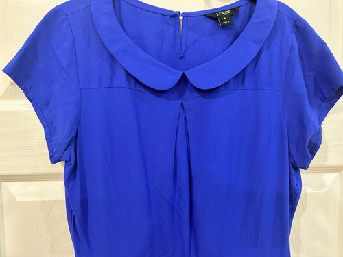 J Crew Royal Blue Peter Pan dress with pockets and Peter Pan collar Size 4 - Picture 3 of 4