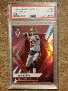2020 PANINI PHOENIX RED #35 TOM BRADY BUCCANEERS #/299 PSA 10 HOF