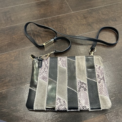 GILI Women's Camouflage Patchwork Suede Leather Crossbody Bag Camo Purse Black - Picture 5 of 13