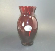 6.5" Royal Ruby Red Vase Anchor Hocking 