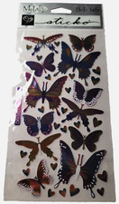 Stickopotamus Foil Butterflies Sticker Sheet Metallic Stickers Photosafe SPMT59