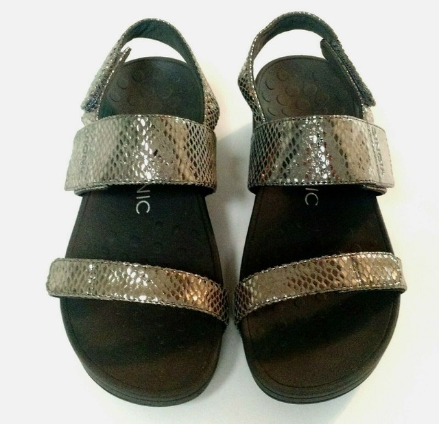 VIONIC Glitzy Silver & Gray Adjustable Orthaheel Dr Weil Comfort Sandals Size 7 | eBay