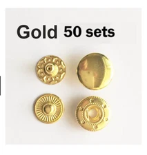 50 sets Metal Snap Fasteners Kit 10 or 15mm 3/8" or 5/8" Studs with or w/o tools