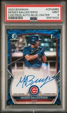 Moises Ballesteros 2023 Bowman Chrome Auto Blue Lunar Crater 1st Edition /150