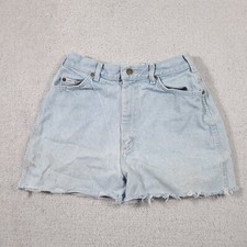 Vintage Lee Mom Jean Cut Off Shorts 12M High Rise USA Blue Distressed Stained