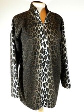 Womens Fleece Jacket Leopard Print Large