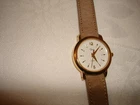 Vintage 26.6mm Diameter Timex Quartz Watch Beige Suede Genuine Leather Band