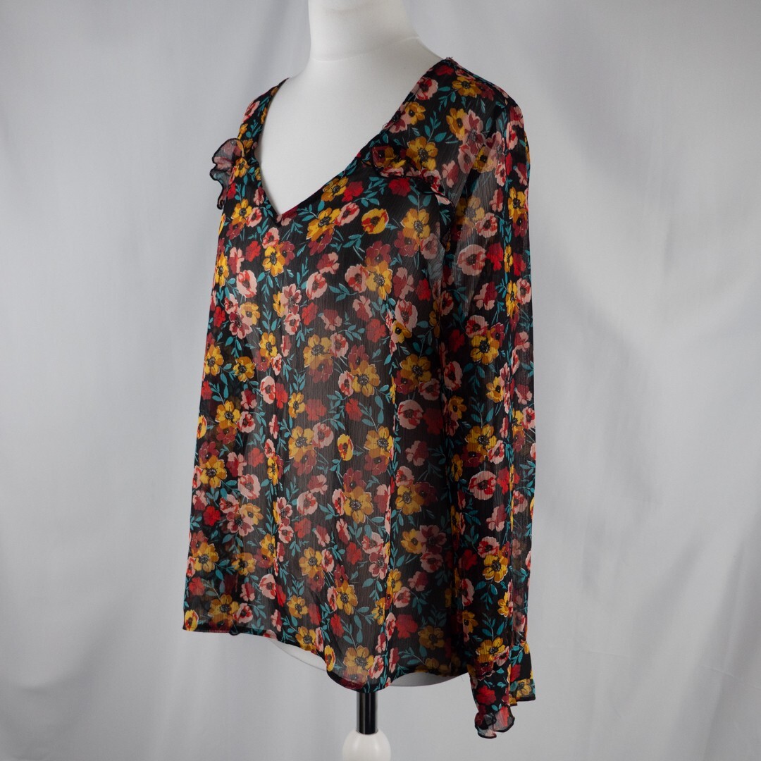 Papaya Shear Floral Top Size 12 | Pre-Owned image 5