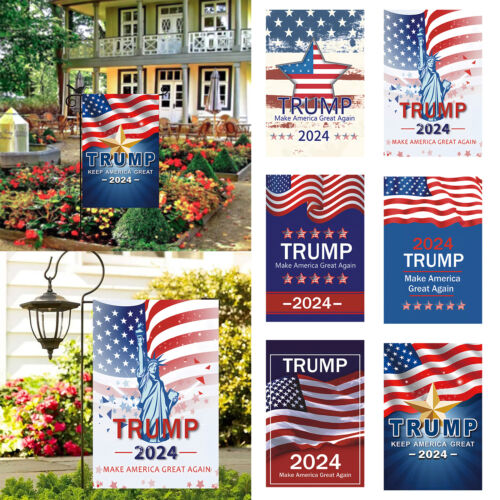 12x18 pollici Donald Trump 2024 bandiera giardino elettorale presidenziale mantenere l'America Great USA - Foto 1 di 25