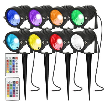 Low Voltage Landscape Lights Color Changing Spotlight Outdoor LED Garden Spot...