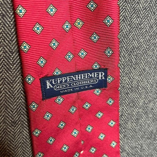 Kuppenheimer Tie Men's Red All Over Print Preppy Luxury - Picture 6 of 7