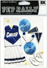 Pep Rally, Cheerleading, Blue, 3D scrapbook stickers EK Success, Jolees Boutique