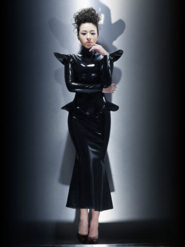 Rubber Latex Queen Dress Beautiful Outfit Sexy Latex Dress Raised Small Wings - Afbeelding 1 van 2