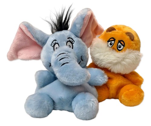 Set of 2 Dr. Seuss HORTON & THE LORAX Palm Pals 5" Stuffed Animal Plush, Aurora