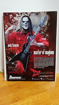 MICK THOMPSON SLIPKNOT IBANEZ GUITAR 2012 PRINT AD 11 X 8.5;
