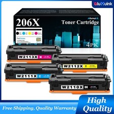 206X 4-Pack High Yield Toner W2110X with Chip for HP M255nw, MFP M283cdw Printer