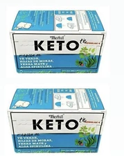 Te KETO TEA Therbal 40 Tea bags Alga Spirulina Yerba Mate Te Verde Moras 2 Pack