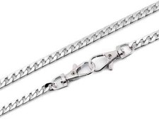 Kette f&uuml;r Handtaschen mit Karabiner flach Verschluss L&auml;nge 120 cm silber