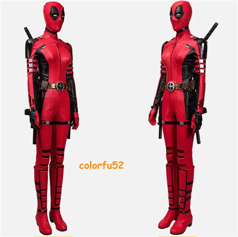 Deadpool 3 Lady Deadpool Wanda Wilson Cosplay Costume Jumpsuit Halloween Outfits - Image 4 of 4