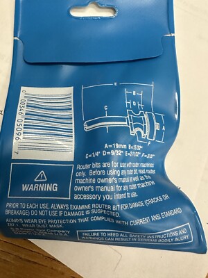 BOSCH Carbide Tipped Chair Mat Edge Bit - 3/32" X 15/32" Professional Router Bit For Plastic & Wood