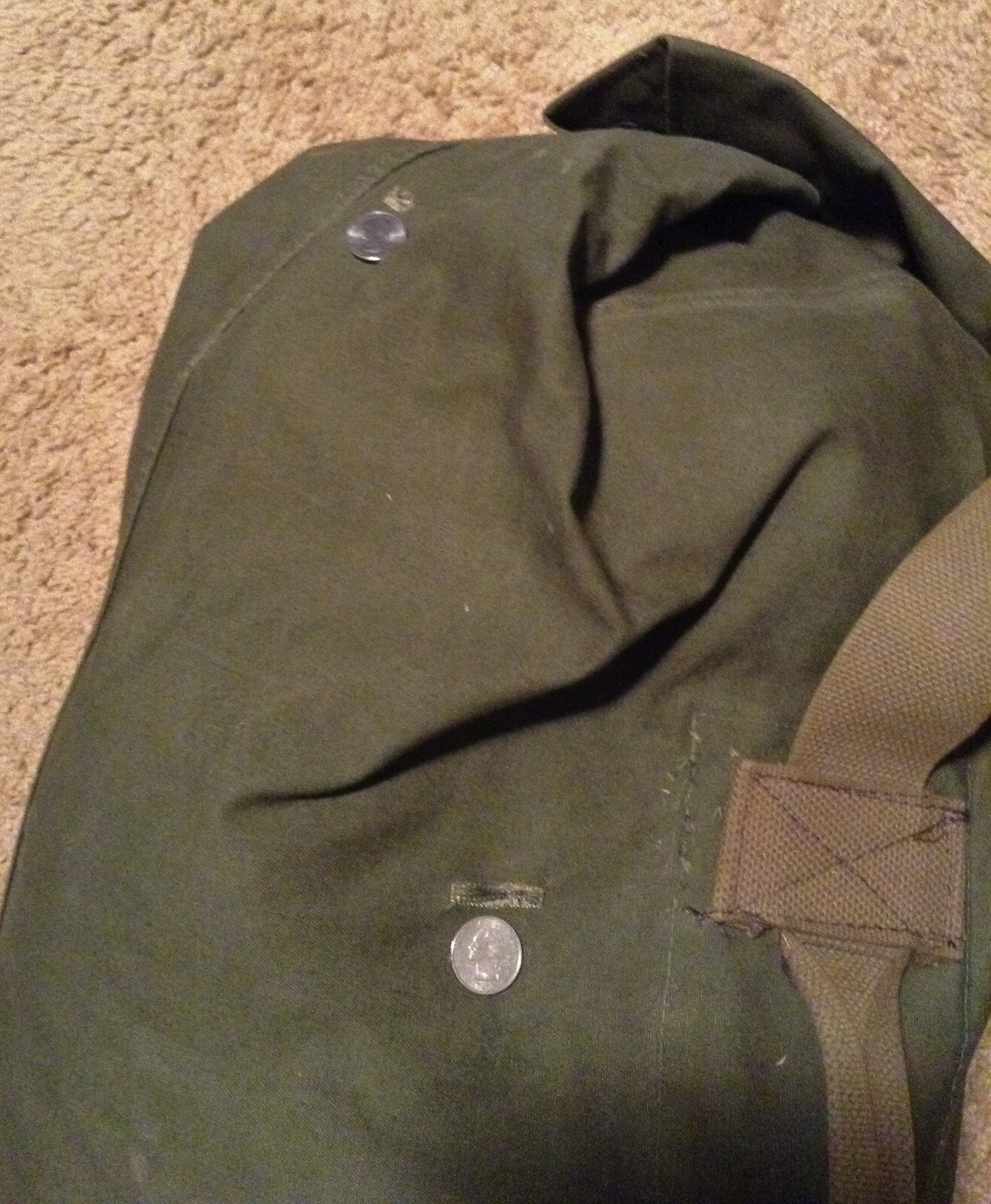 USMC Duffle Bag or US Navy Sea Bag. Authentic 1950s Vintage