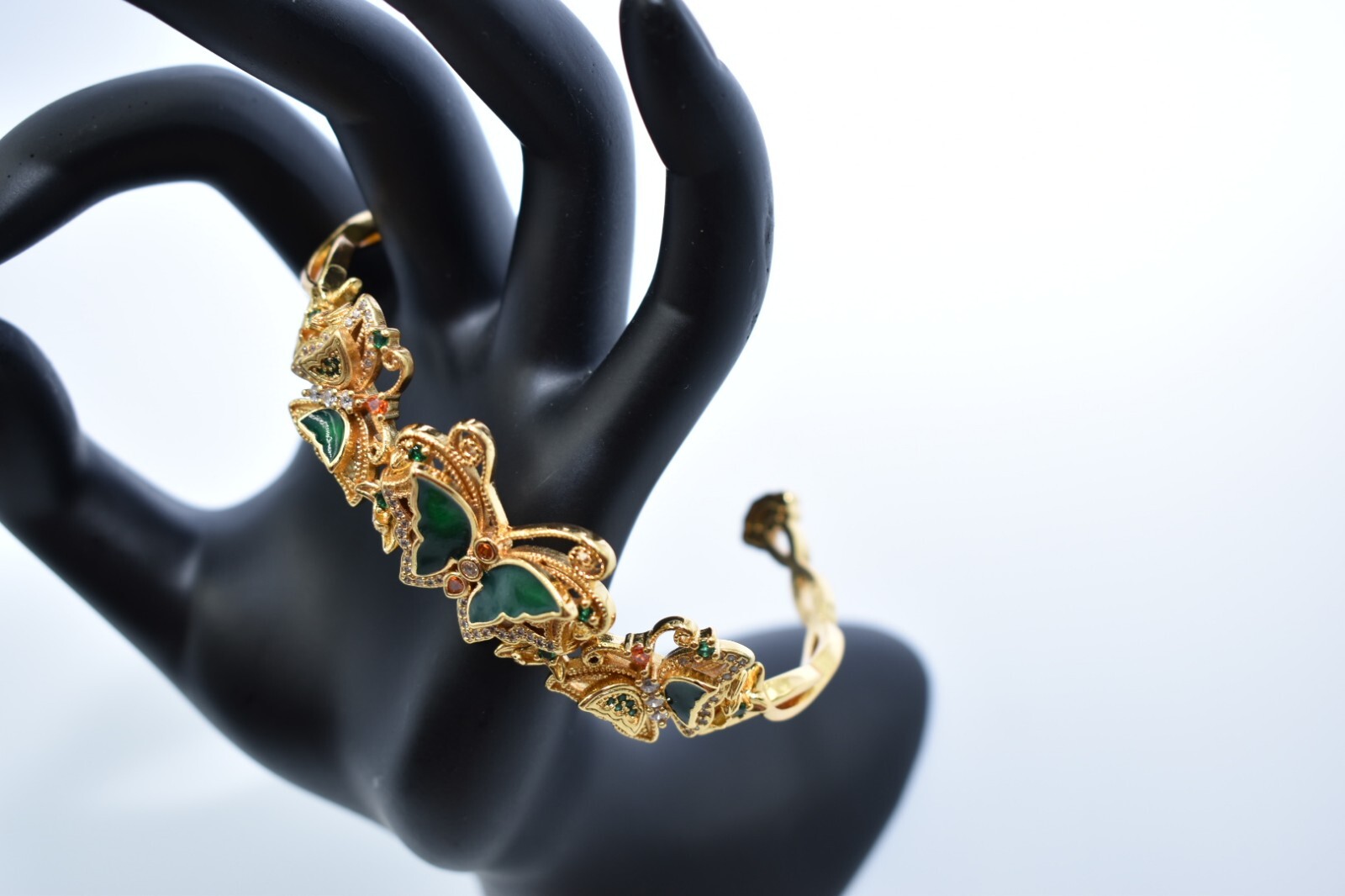 Stunning GoldTone Statement Cuff Bangle Crystal &… - image 19