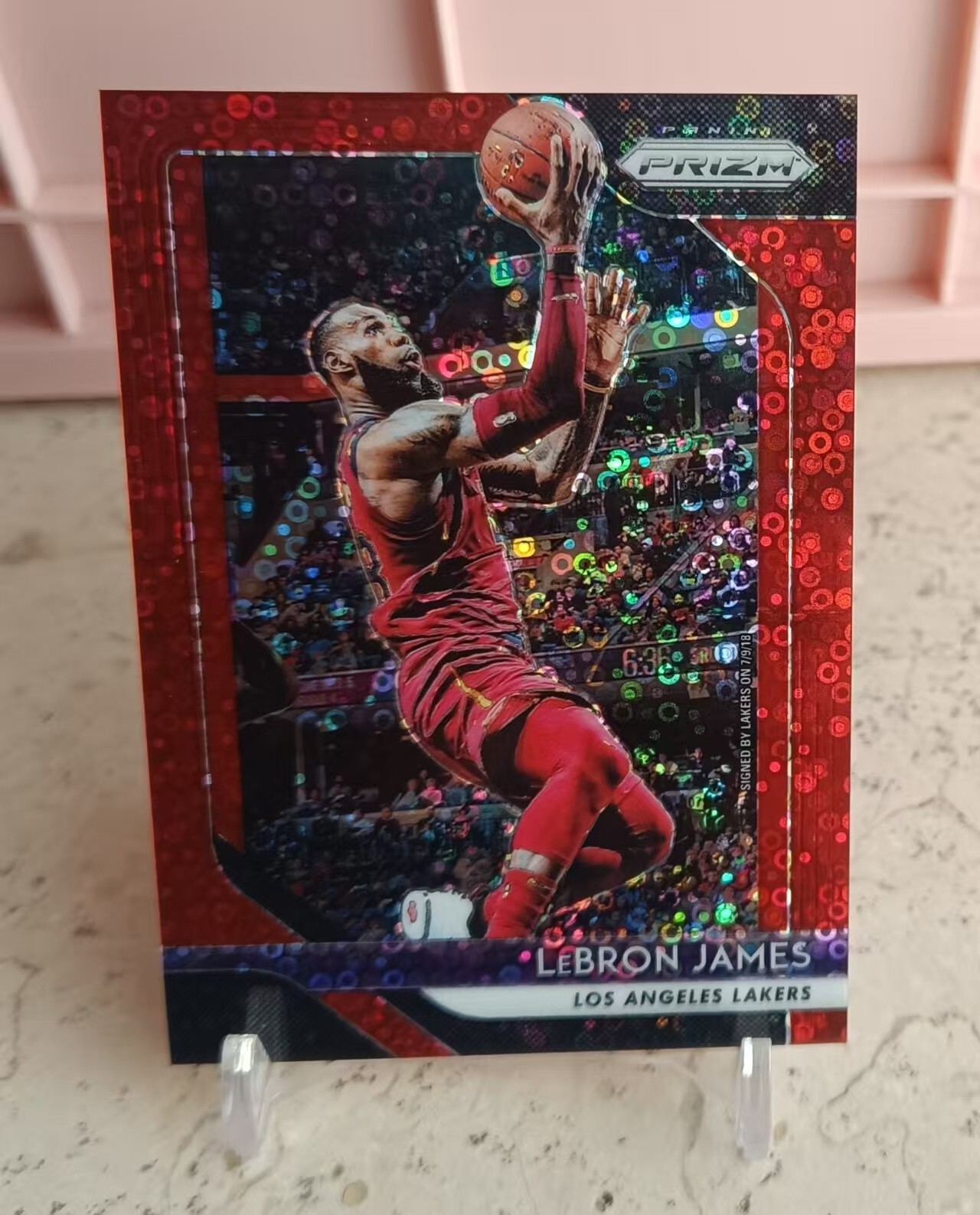2018-19 Panini Prizm Lebron James Fast Break Disc red prizm 060/125
