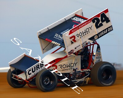 RICO ABREU #24 ROWDY ENERGY SPRINT CAR RACING ON TRACK 8X10 GLOSSY PHOTO #8R