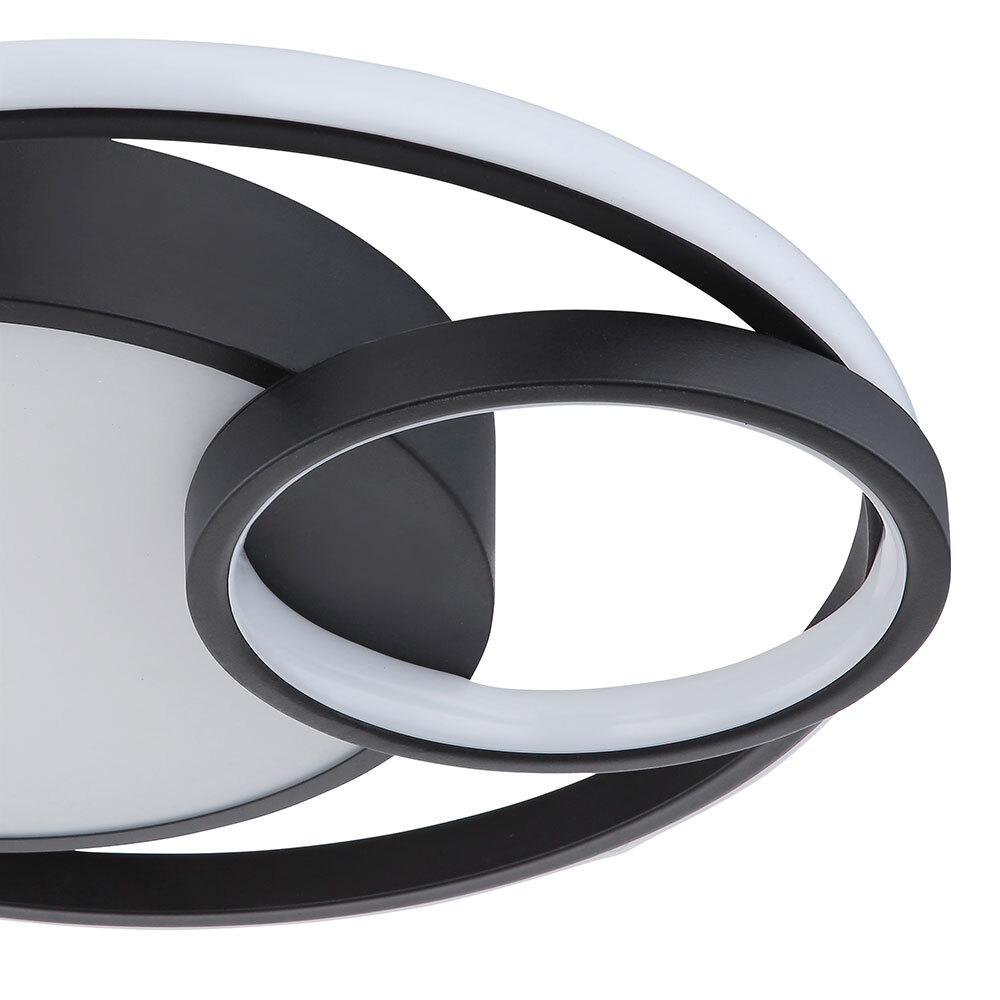 Hofstein Plafonnier LED Moderne, Métal Noir/blanc, Pour Salon, Chambre Ou Couloir