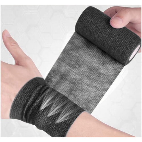 18 Rolls Cohesive Elastic Bandage Adhesive Wrist Ankle Gauze Tape Vet Wrap 10cm - Picture 9 of 26