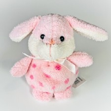 Very Rare Russ Berrie Vintage Bunny Pink Polka Dot Soft Plush 3" HTF NWT 20050