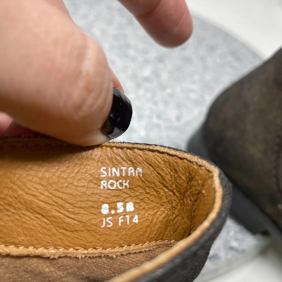 Earthies Ankle Boots Womens 8.5 Brown Leather Suede Booties Zip Sintra Rock - Image 4 of 4