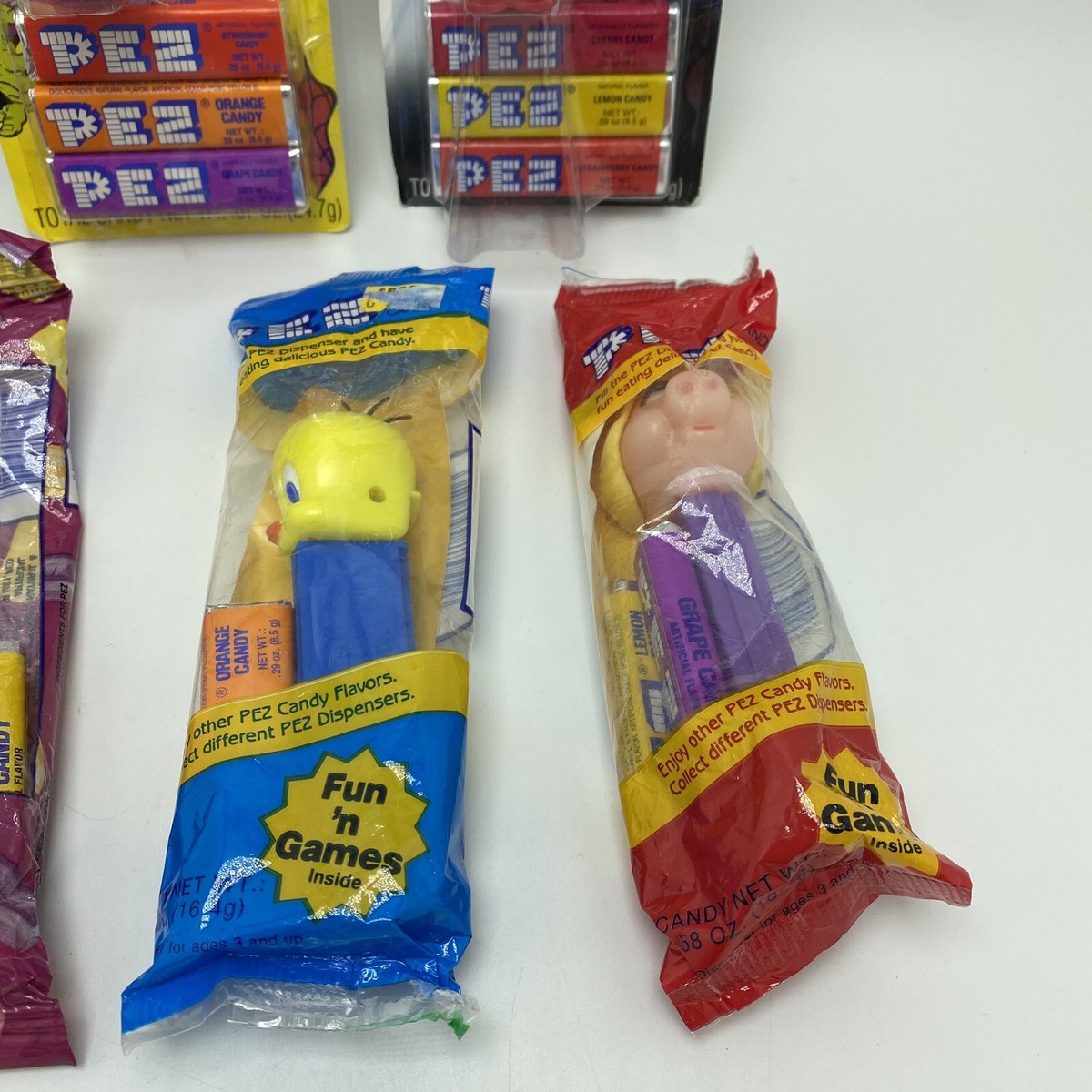 アメコミ OLDPEZ 90'sPEZ Unopened 19packs Mixed Lot of 19 Retro-Vintage PEZ Candy Dispensers Mostly