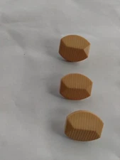 9  BRN16 7/8 inch BEIGE STRIATED ROUNDED RECTANGLE SCULPTED SHANK BUTTONS