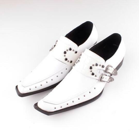 SAOLA Scarpe formali uomo punta quadrata eleganti slip on business party nightclub rivetto 37 46
