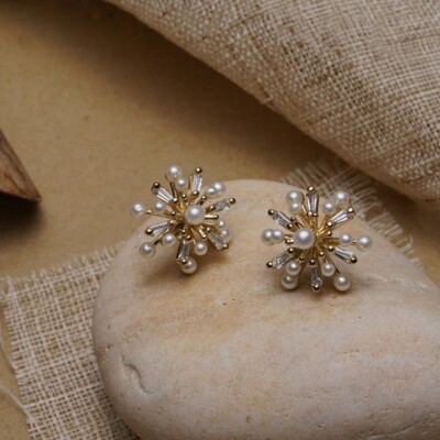 Fireworks Small Beads Earrings 925 Silver Earrings Statement Jewelry