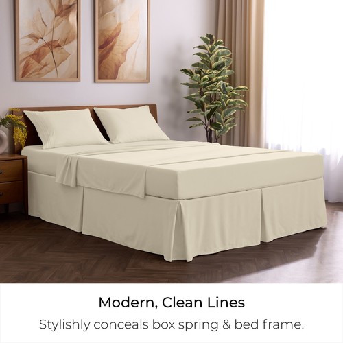 Mellanni Bed Skirt 15-Inch Tailored Drop Pleated Bed Frame and Box Spring Cover - Picture 55 of 92