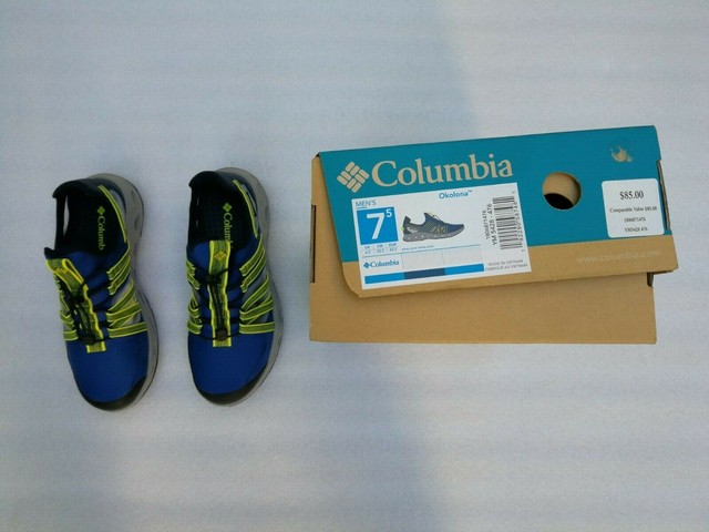Columbia Size 9 M Okolona Blue Yellow Toggle Sneakers Mens Water Shoes For Sale Online Ebay