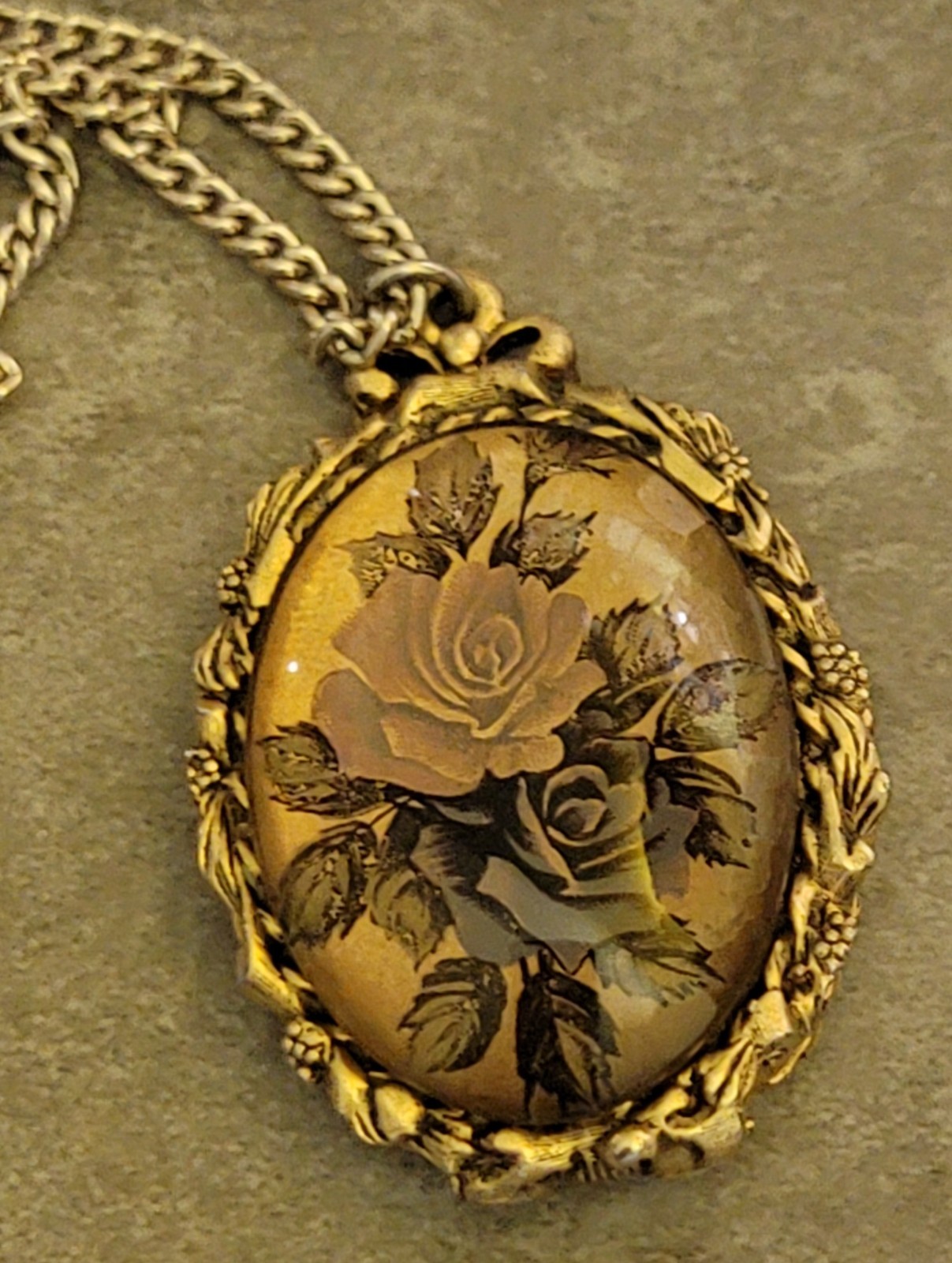 Vintage Max Factor Rose Solid Perfume Locket Pend… - image 8