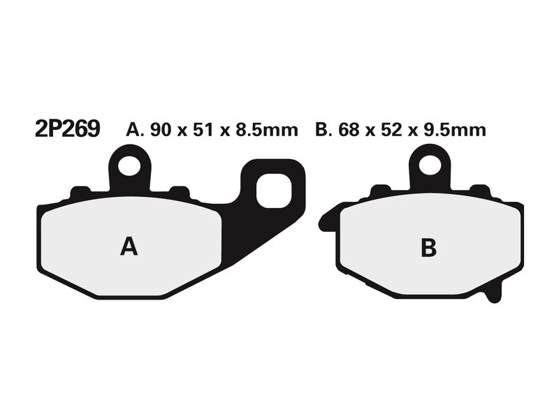 Plaquettes de frein NISSIN 2P-269NS pour moto de route semi-métallique