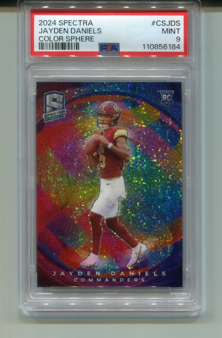 2024 Panini Spectra Jayden Daniels Rookie Color Sphere PSA 9
