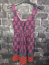 Anthropologie MAEVE Size 4 Multicolor Mix Print Zip Front & Side Tank Dress EUC