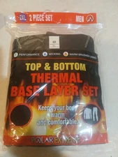 Polar Extreme Men's 2XL Base Layer Thermal Set Black New In package Top & Bottom